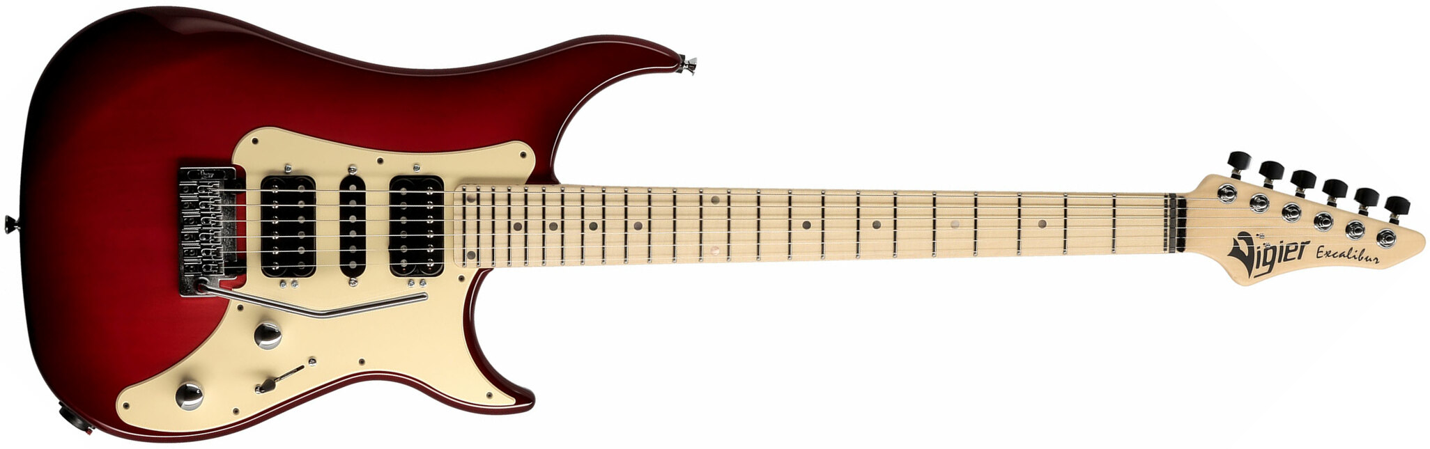 Vigier Excalibur Supraa Hsh Trem Mn - Clear Red - Guitare Électrique Forme Str - Main picture