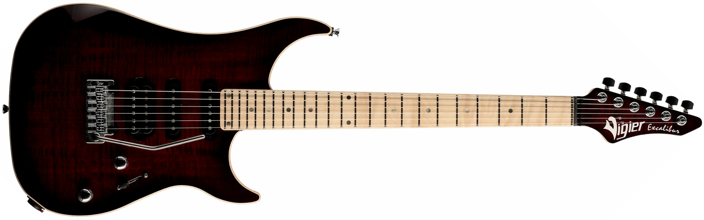 Vigier Excalibur Ultra Blues Hss Trem Mn - Deep Burgundy - Guitare Électrique Forme Str - Main picture