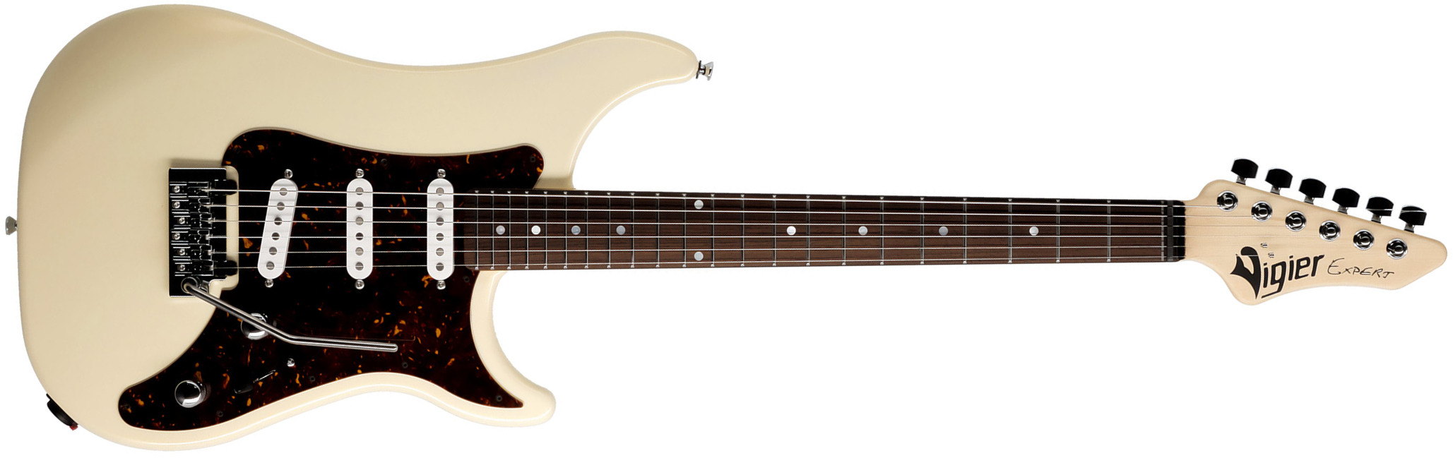 Vigier Expert Classic Rock 3s Trem Rw - Retro White - Guitare Électrique Forme Str - Main picture