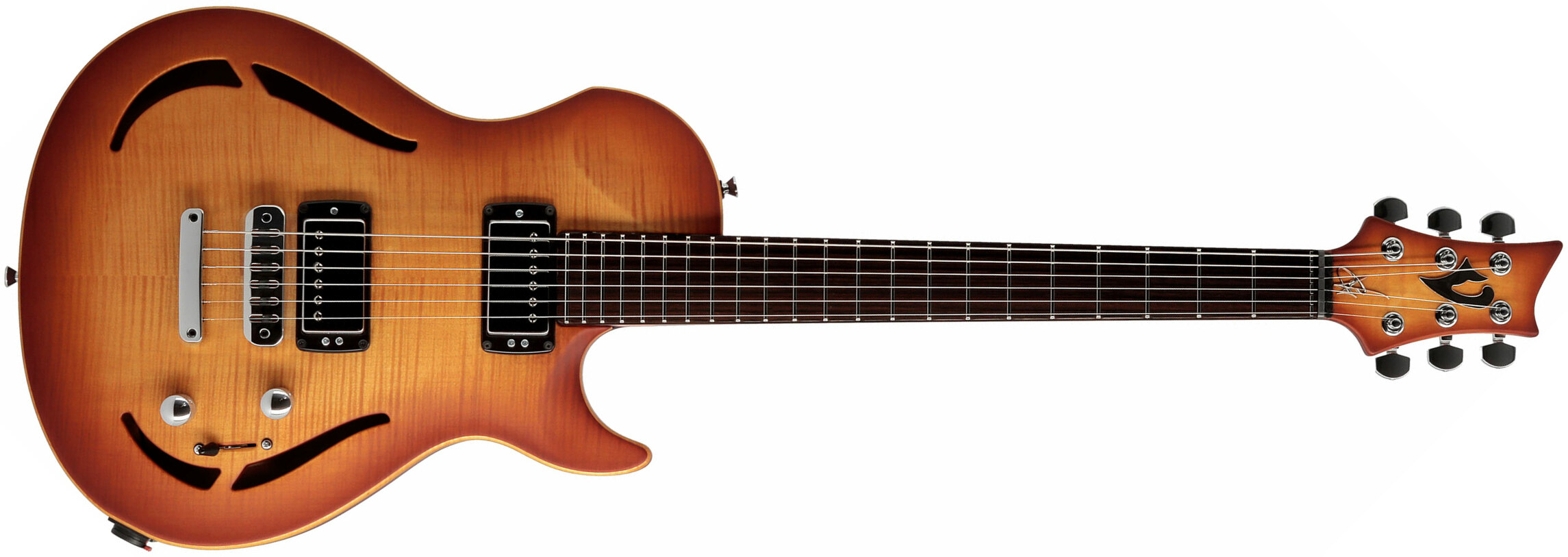 Vigier G.v. Hollow 2h Ht Rw - Amber - Guitare Électrique 1/2 Caisse - Main picture