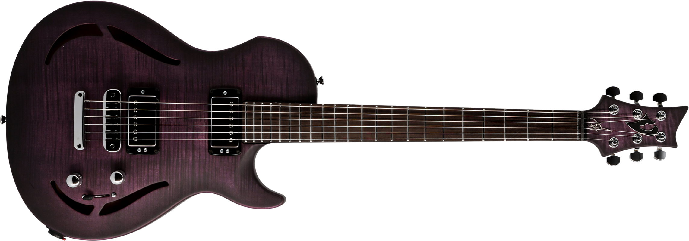 Vigier G.v. Wood Hollow 2h Ht Rw - Purple Fade - Guitare Électrique 1/2 Caisse - Main picture