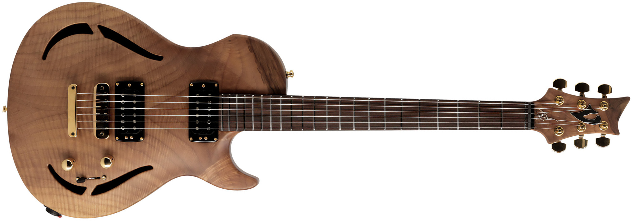 Vigier G.v. Wood Hollow Royal Walnut 2h Ht Rw #0632 - Natural - Guitare Électrique 1/2 Caisse - Main picture