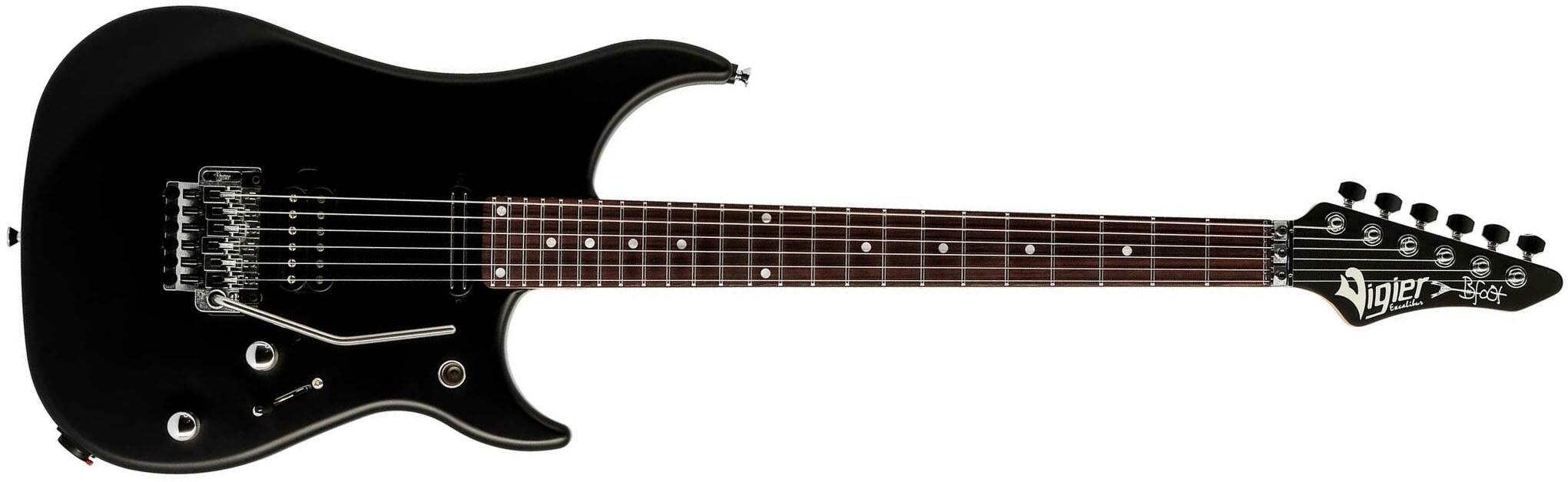 Vigier Ron Thal Bfoot Excalibur Signature Hs Fr Rw - Black Matte - Guitare Électrique Signature - Main picture