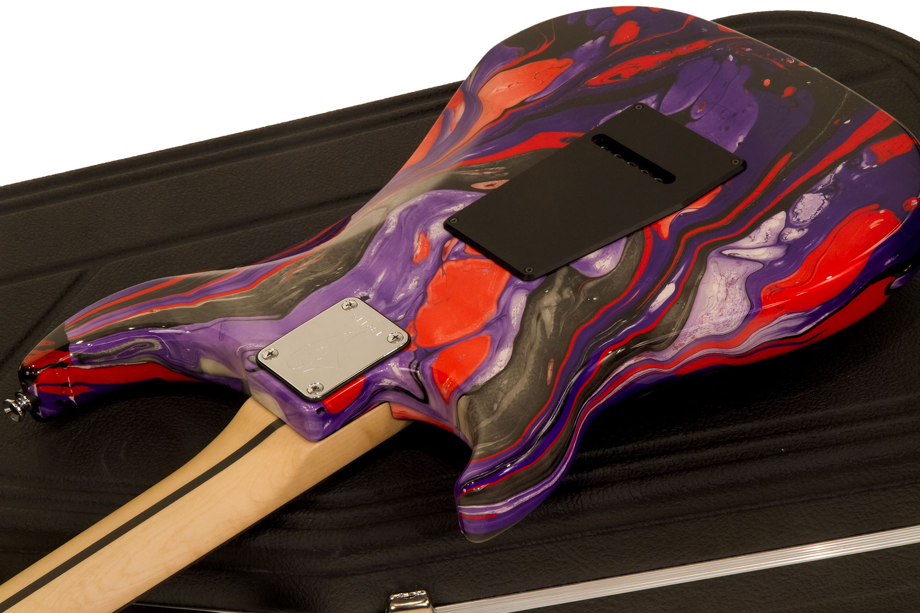 Vigier Excalibur Supraa Hsh Trem Rw - Rock Art Purple Red Black - Guitare Électrique Forme Str - Variation 3