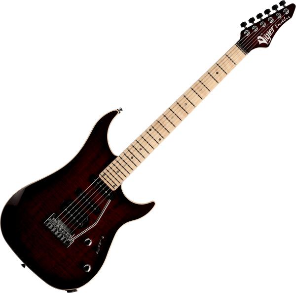 Solid body electric guitar Vigier                         Excalibur Ultra Blues (HSS, Trem, MN) - Deep burgundy