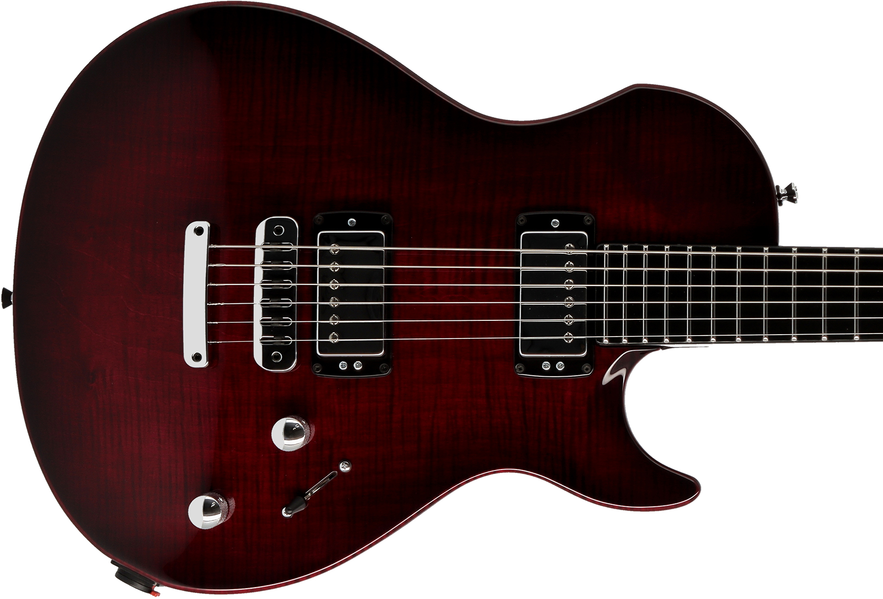 Vigier G.v. Wood Hh Ht Phe - Deep Burgundy Fade - Guitare Électrique Single Cut - Variation 1