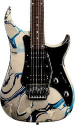 Guitare électrique forme str Vigier Excalibur Original HSH (RW) - Rock art grey blue