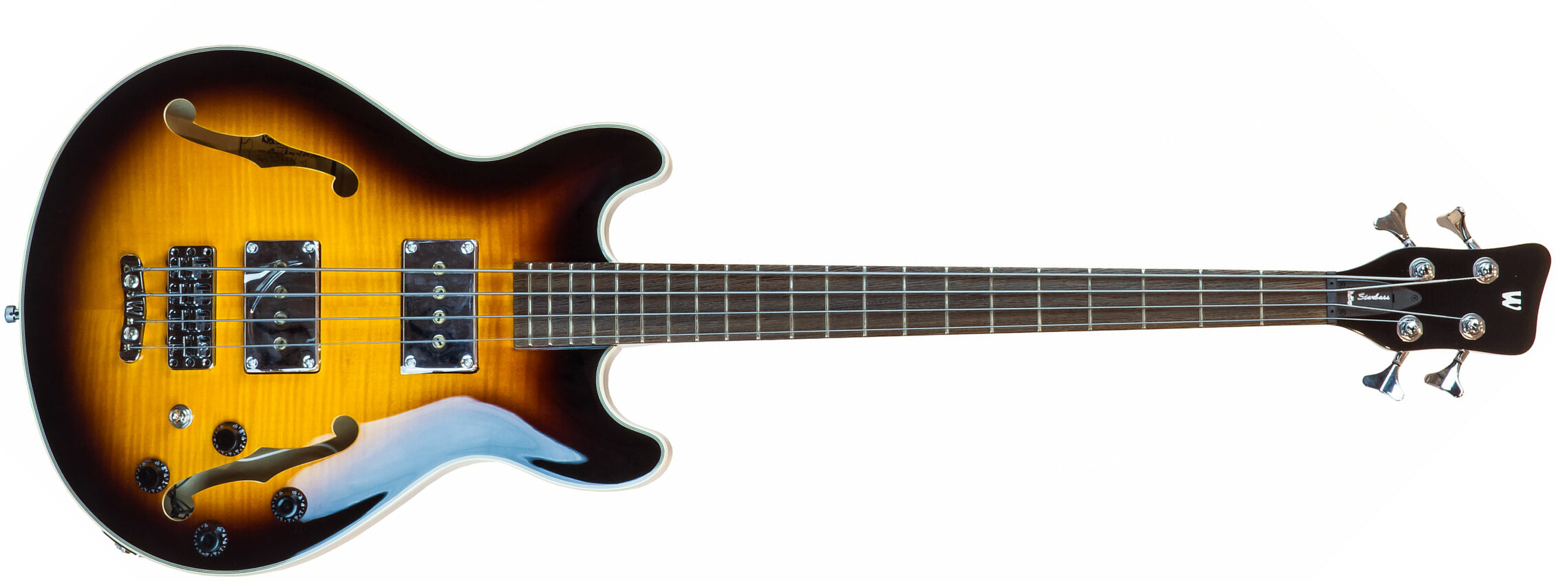 Warwick Star Bass Set Neck Flame Maple Rockbass Wen +housse - Vintage Sunburst - Basse Électrique 1/2 Caisse - Main picture