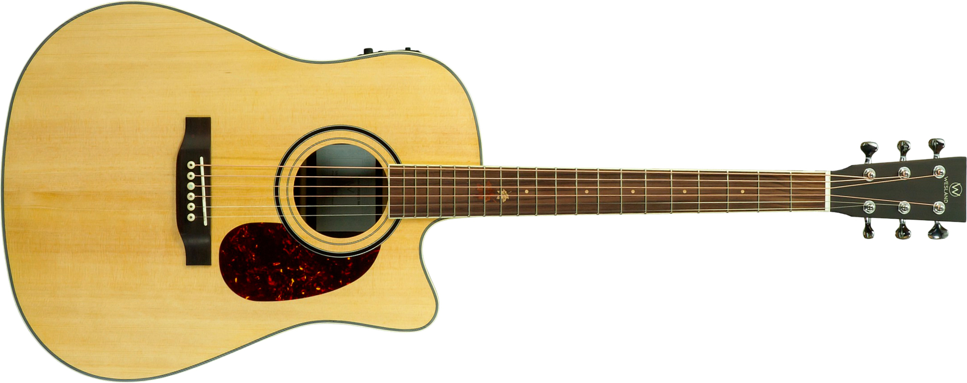 Wesland Dr500-ce-nat Dreadnought Cw Epicea Palissandre Rw - Natural - Guitare Folk - Main picture