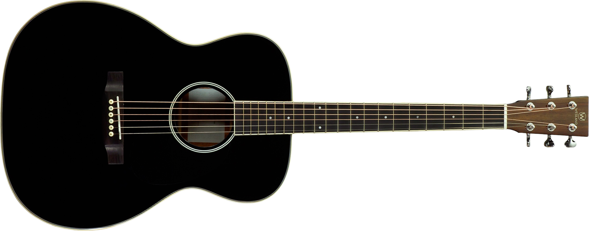 Wesland Om300-bk Om Epicea Acajou Rw - Black - Guitare Folk - Main picture