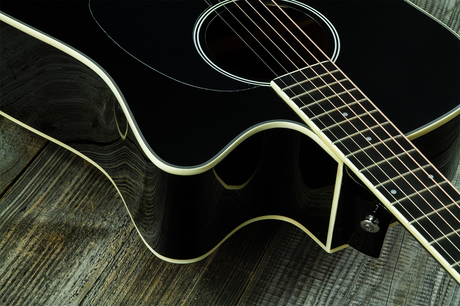 Wesland Dr300-ce-bk Dreadnought Cw Epicea Acajou Rw - Black - Guitare Folk - Variation 4