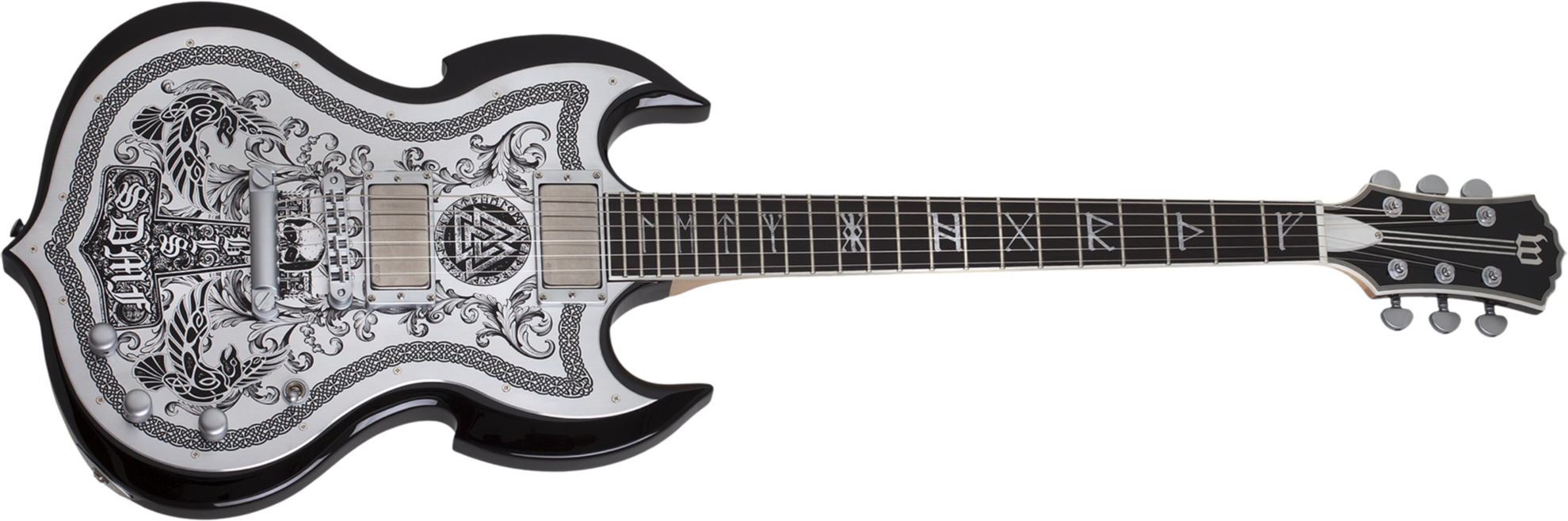 Wylde Audio Ironworks Barbarian Ht Hh Eb - Black Burst - Guitare Électrique Signature - Main picture