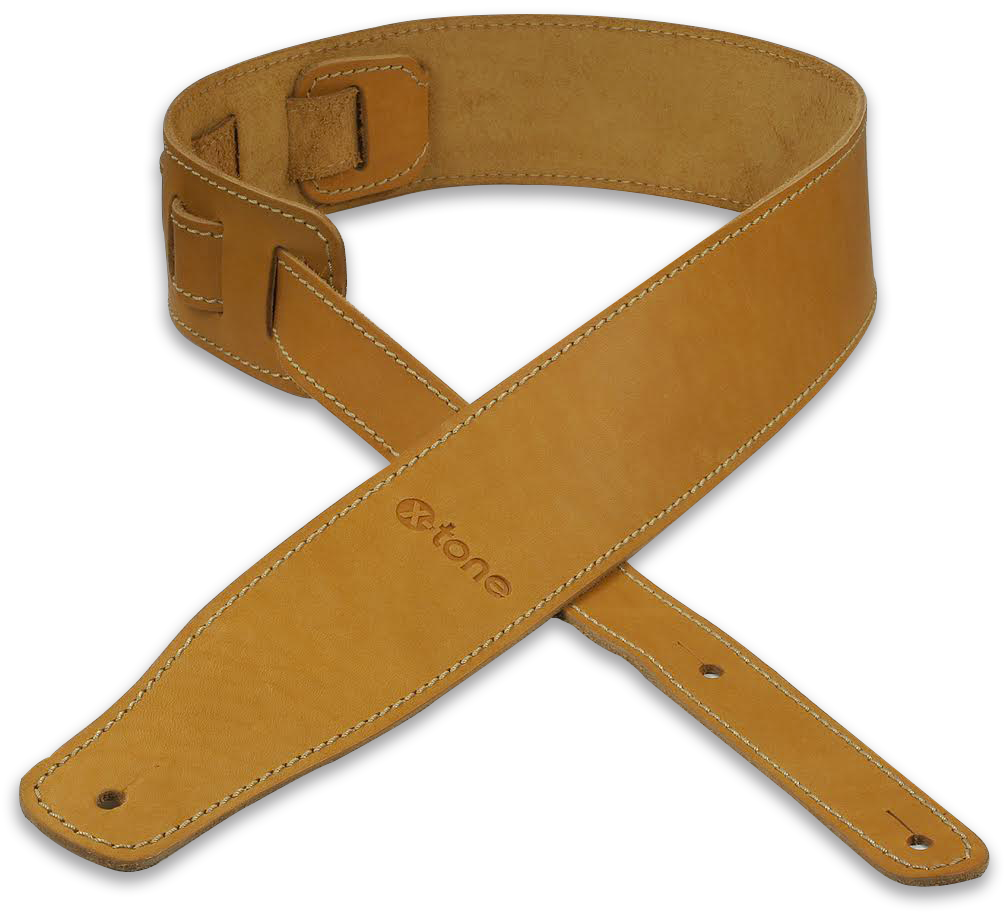 X-tone Xg 3150 Classic Leather Guitar Strap Cuir 6.5cm Brownstone Caramel - Sangle Courroie - Variation 3