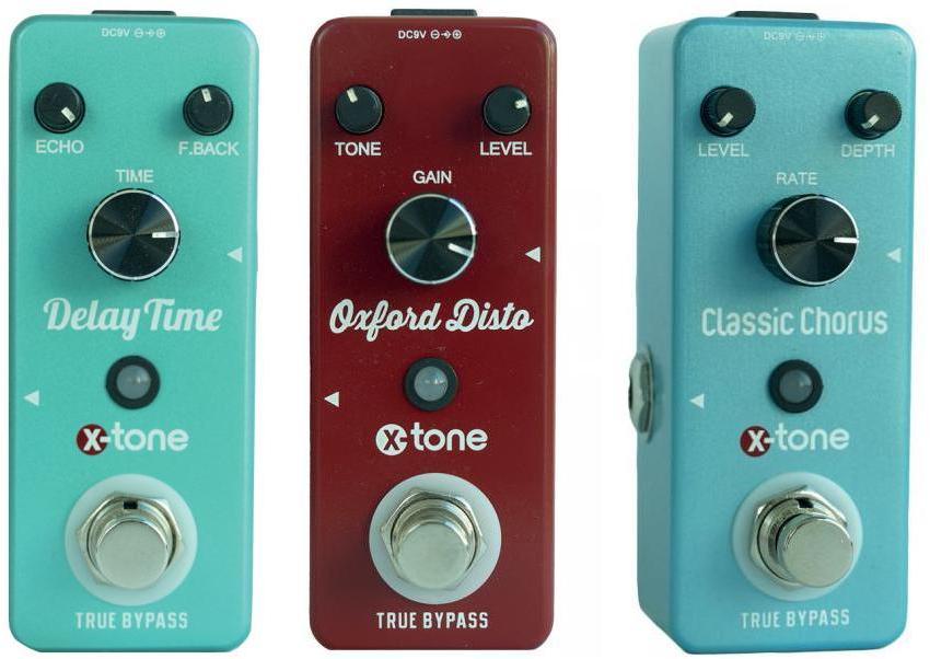 Pédale reverb / delay / echo X-tone pack 3 effets Disto + Chorus + Delay