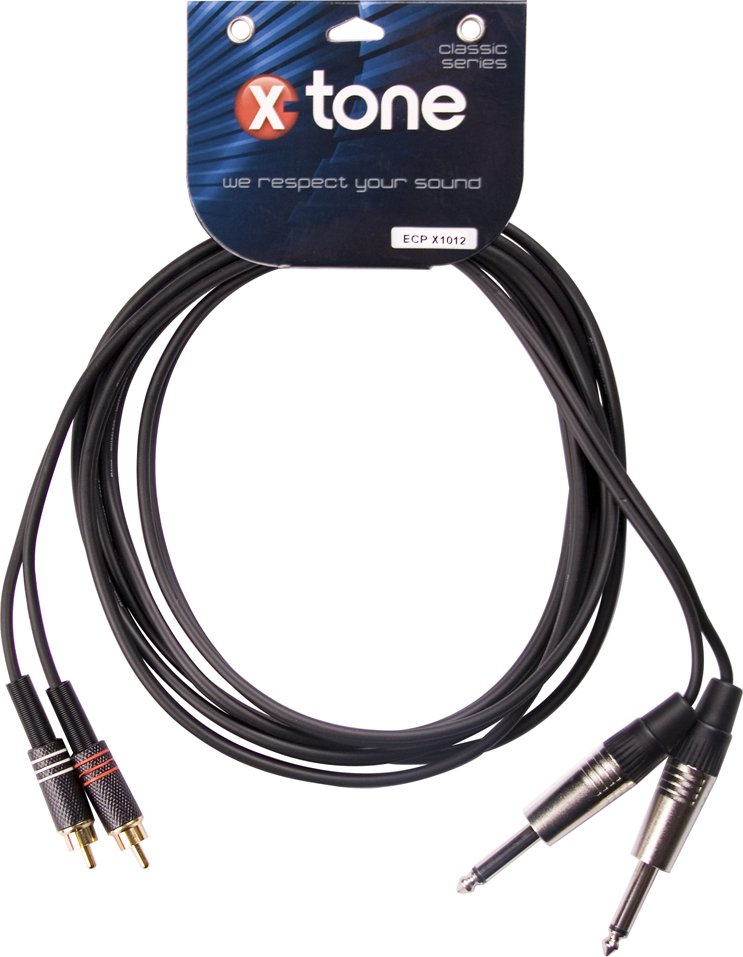 X1012-3M - 2 Jack(M) 6.35 Mono / 2 RCA(M) Câble X-tone