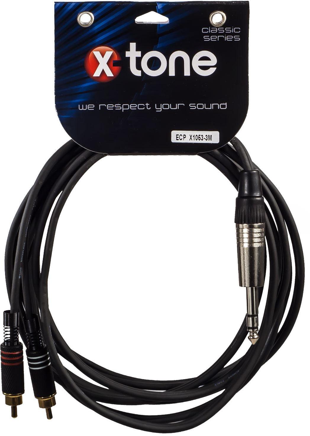 Câble X-tone X1053-3M - Jack(M) 6,35 Stereo / 2 RCA(M)