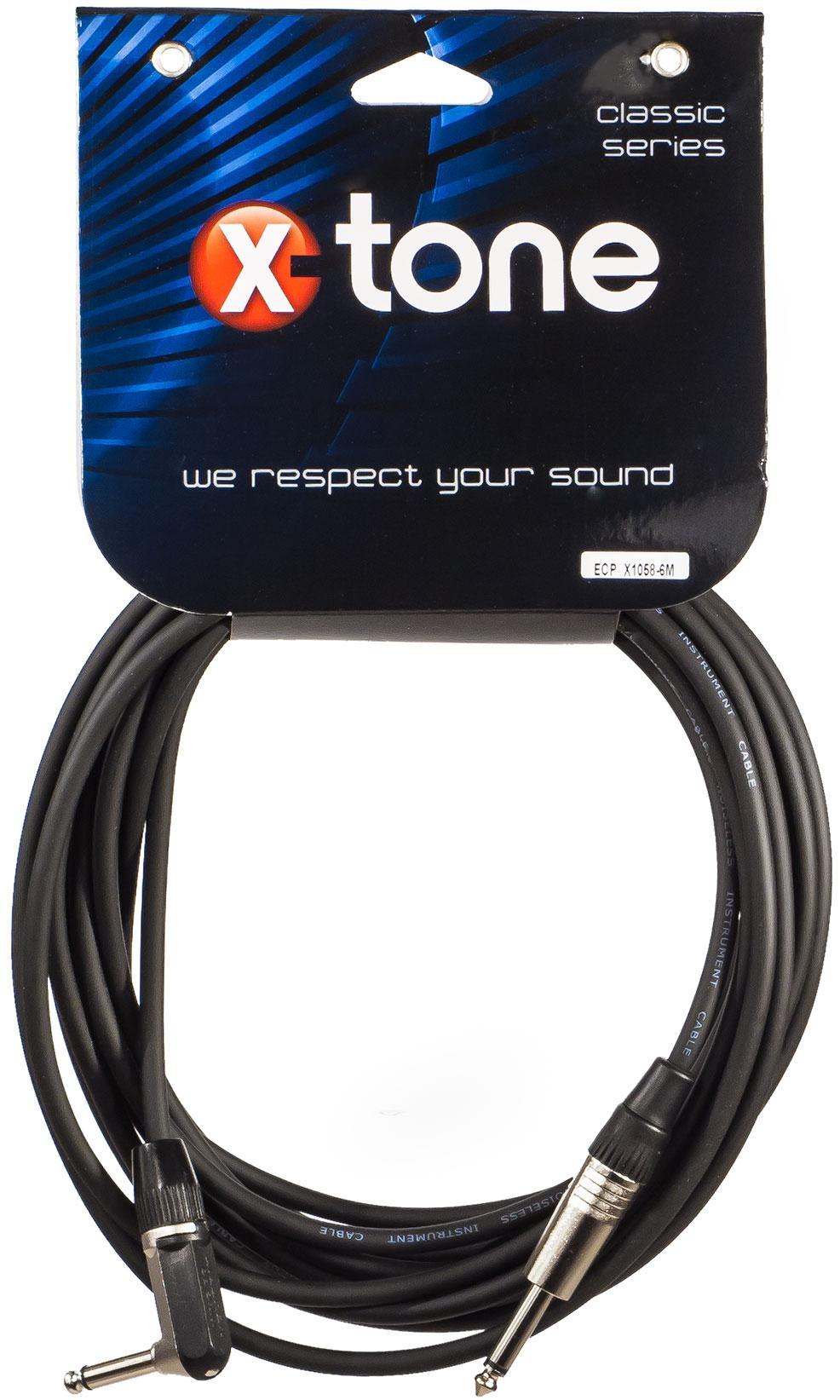 Câble X-tone X1058-6M - Jack(M) 6,35 mono coudé / Jack(M) 6,35 mono