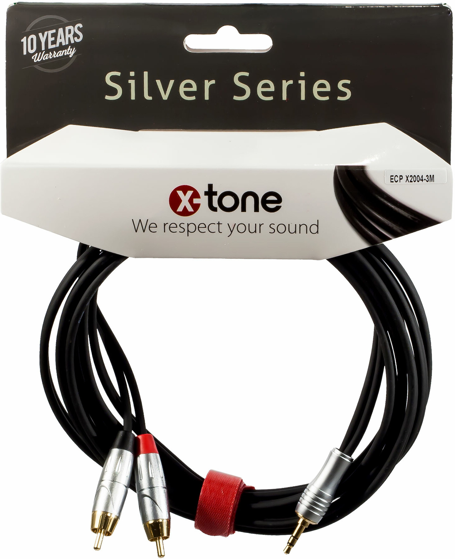 X-tone X2004-3m - Jack(m) 3,5 Stereo / 2 Rca(m) Silver Series - CÂble - Main picture