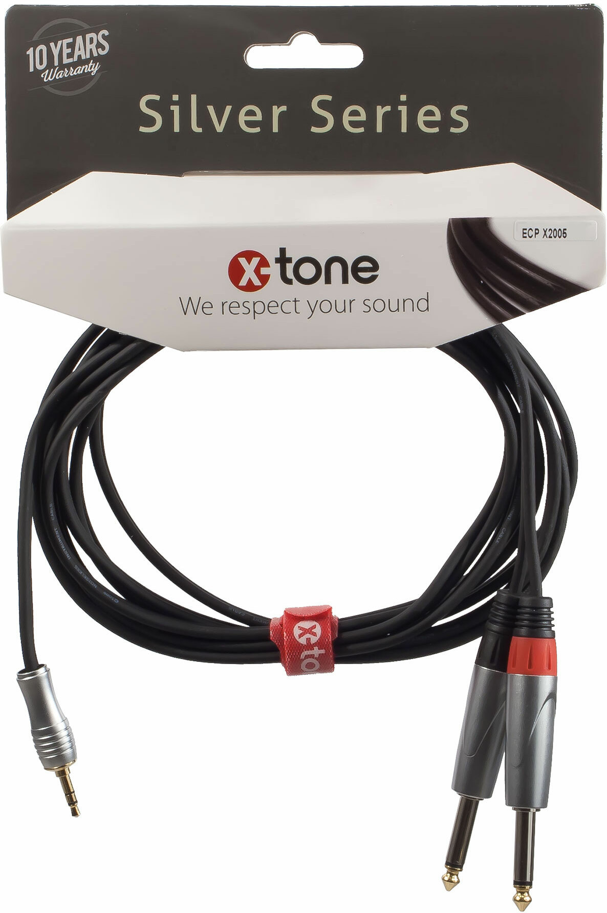 X-tone X2005-1.5m - Jack(m) 3,5 Stereo / 2 Jack(m) 6,35 Mono Silver Series - CÂble - Main picture