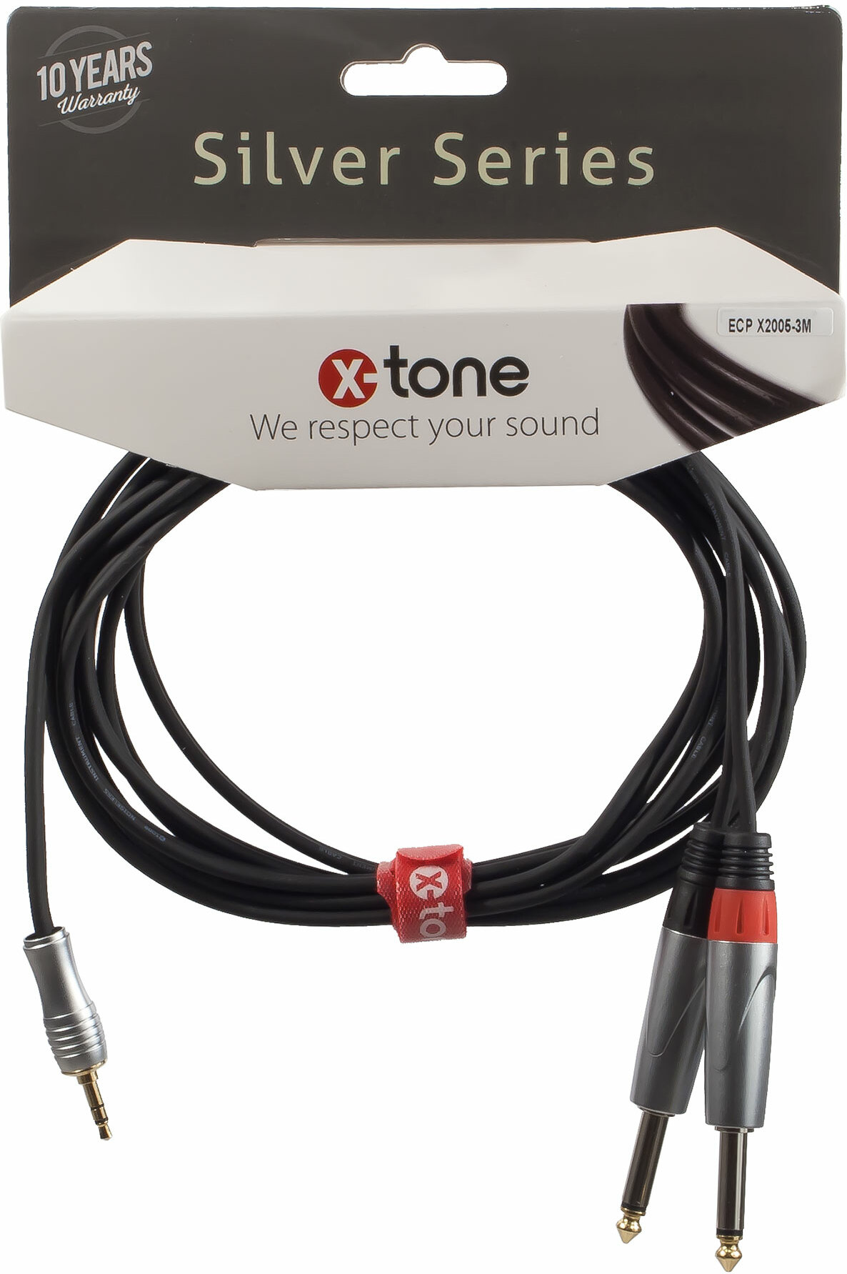 X-tone X2005-3m - Jack(m) 3,5 Stereo / 2 Jack(m) 6,35 Mono Silver Series - CÂble - Main picture