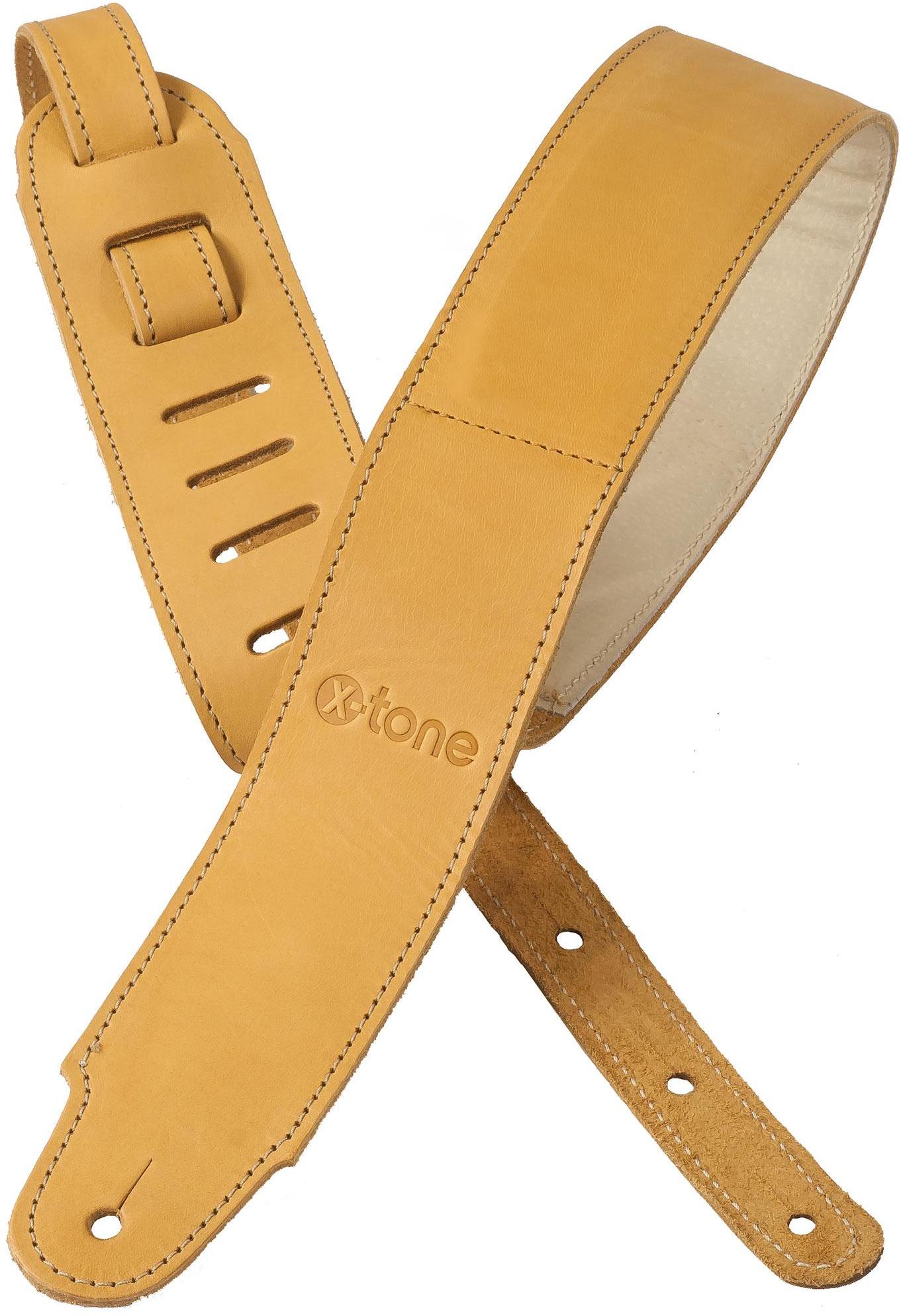 Sangle courroie X-tone xg 3154 Plus Leather Guitar Strap - Brownstone Beige