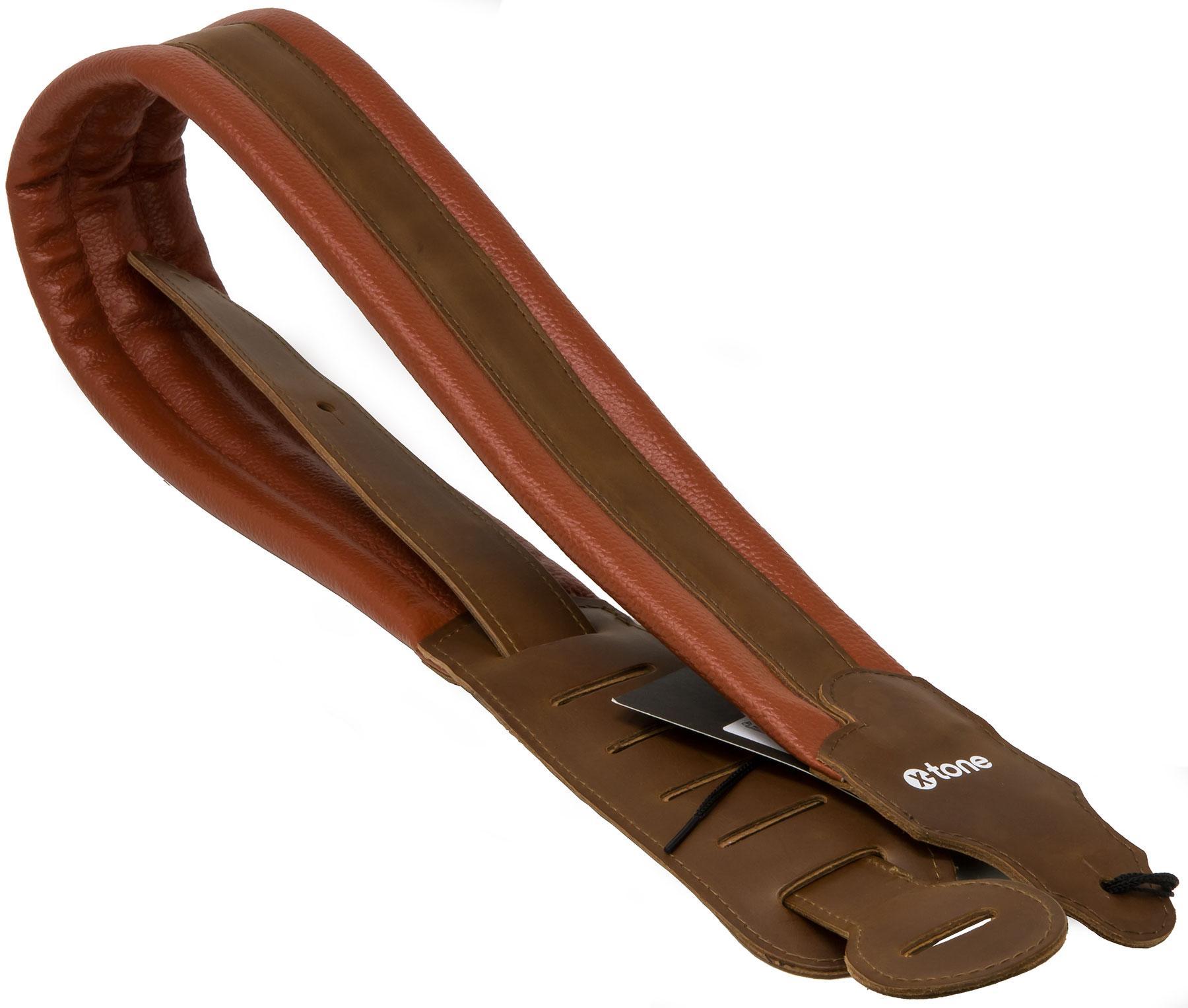 Sangle courroie X-tone XG 3158 Leather Guitar Strap - Brown & Light Brown