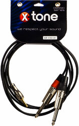 Câble X-tone X1016-1.5M - Jack(M) 3,5 Stereo / 2 Jack(M) 6,35 mono