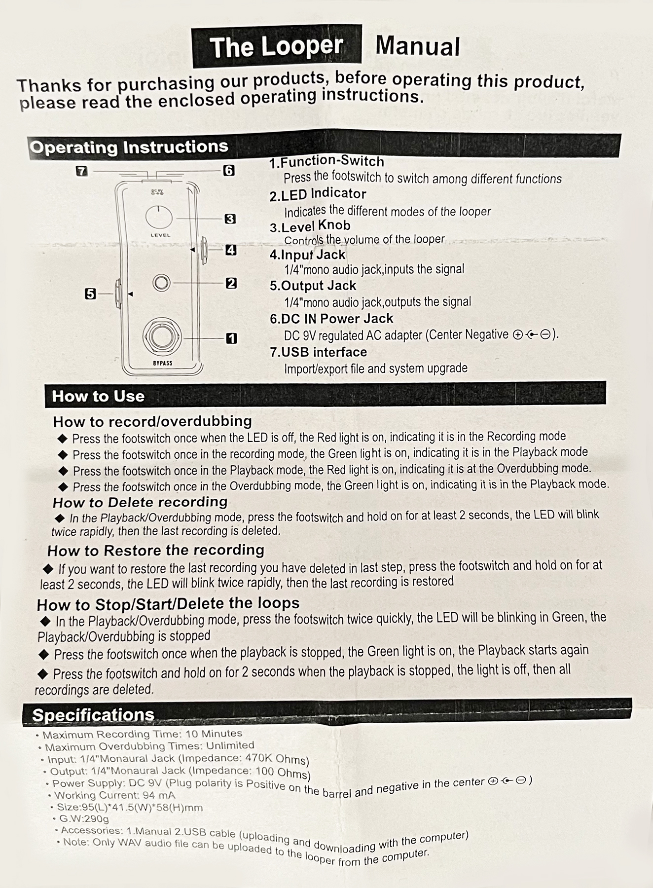 X-tone (the Looper) - PÉdale Looper - Variation 5