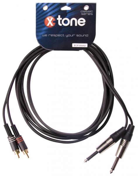 Câble X-tone X1012-3M - 2 Jack(M) 6.35 Mono / 2 RCA(M)