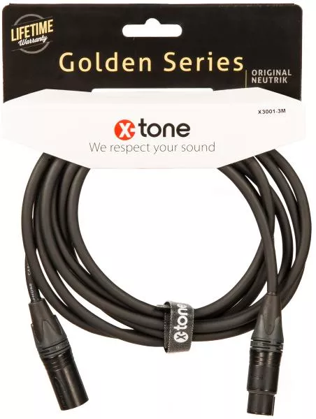 Câble X-tone X3001-3M - XLR(M) / XLR(F) Golden Series
