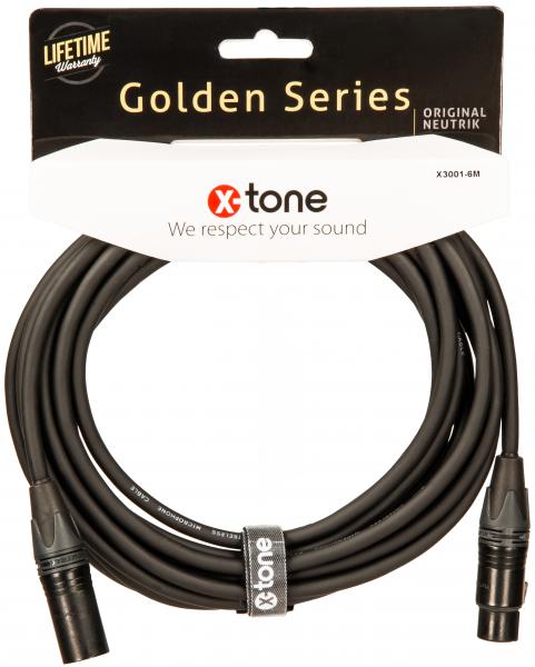 Câble X-tone X3001-6M - XLR(M) / XLR(F) Golden Series