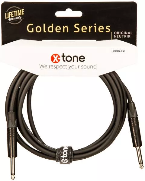 Câble X-tone X3002-3M Instrument Cable Right/Right 3m Golden Series