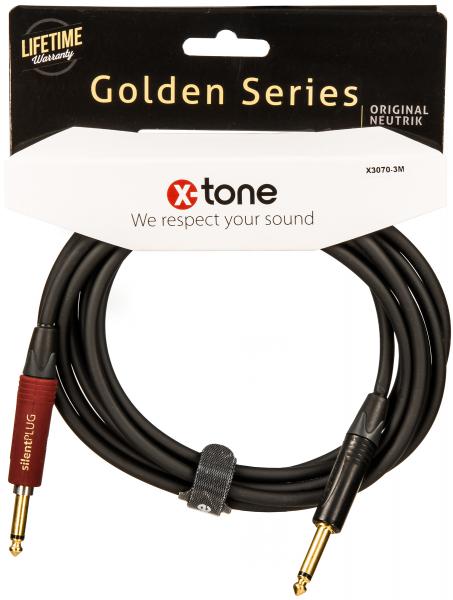 Câble X-tone X3070-3M Instrument Cable Right/Right 3m Golden Series