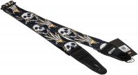 XG 3102 Nylon Guitar Strap Skull Laughing - Black & Yellow