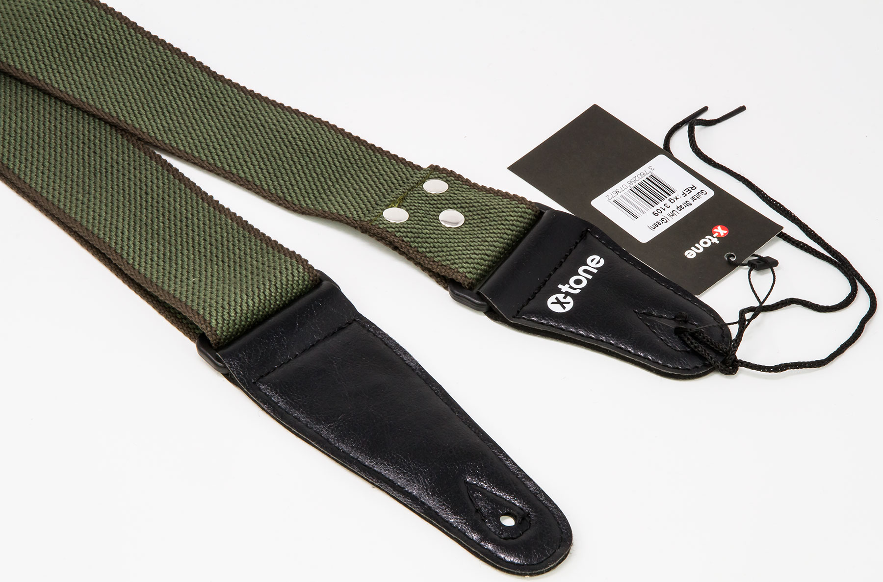 X-tone Xg 3109 Cotton Guitar Strap Green - Sangle Courroie - Variation 1