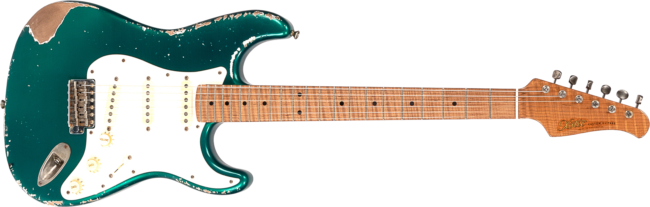 Xotic Xsc-1 Alder California Class 3s Mn #1629 - Heavy Aging Candy Apple Green - Guitare Électrique Forme Str - Main picture