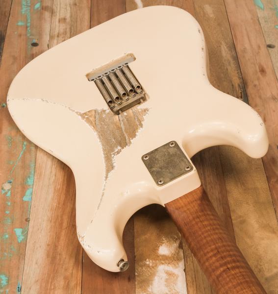 Guitare électrique solid body Xotic California Classic XSC-1 Ash #2104 - heavy aging aged white