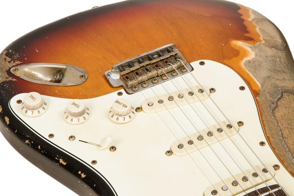 Guitare électrique solid body Xotic California Classic XSC-1 Ash #2089 - super heavy aging 3 tone burst