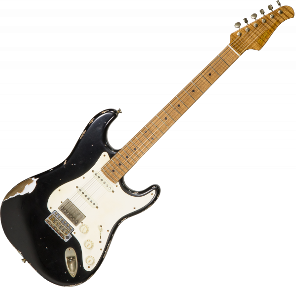 Guitare électrique solid body Xotic California Classic XSC-2 Alder #1626 - Heavy aging black