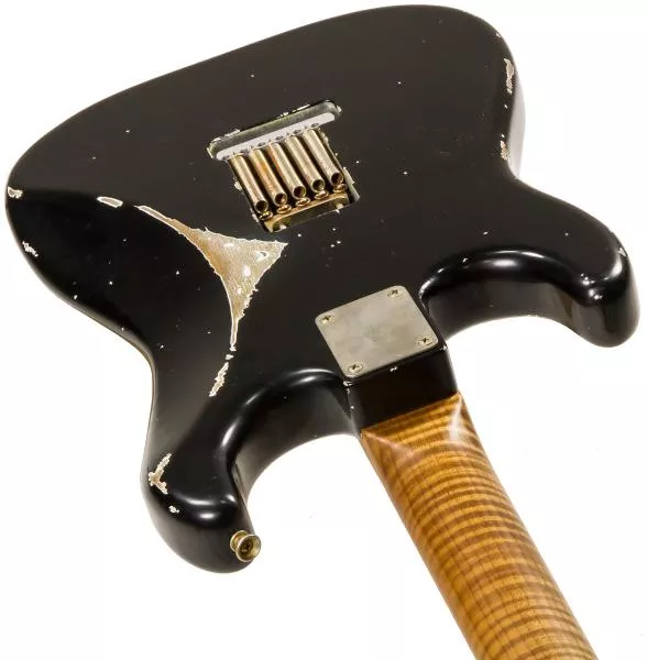 Guitare électrique solid body Xotic California Classic XSC-2 Alder #1626 - heavy aging black