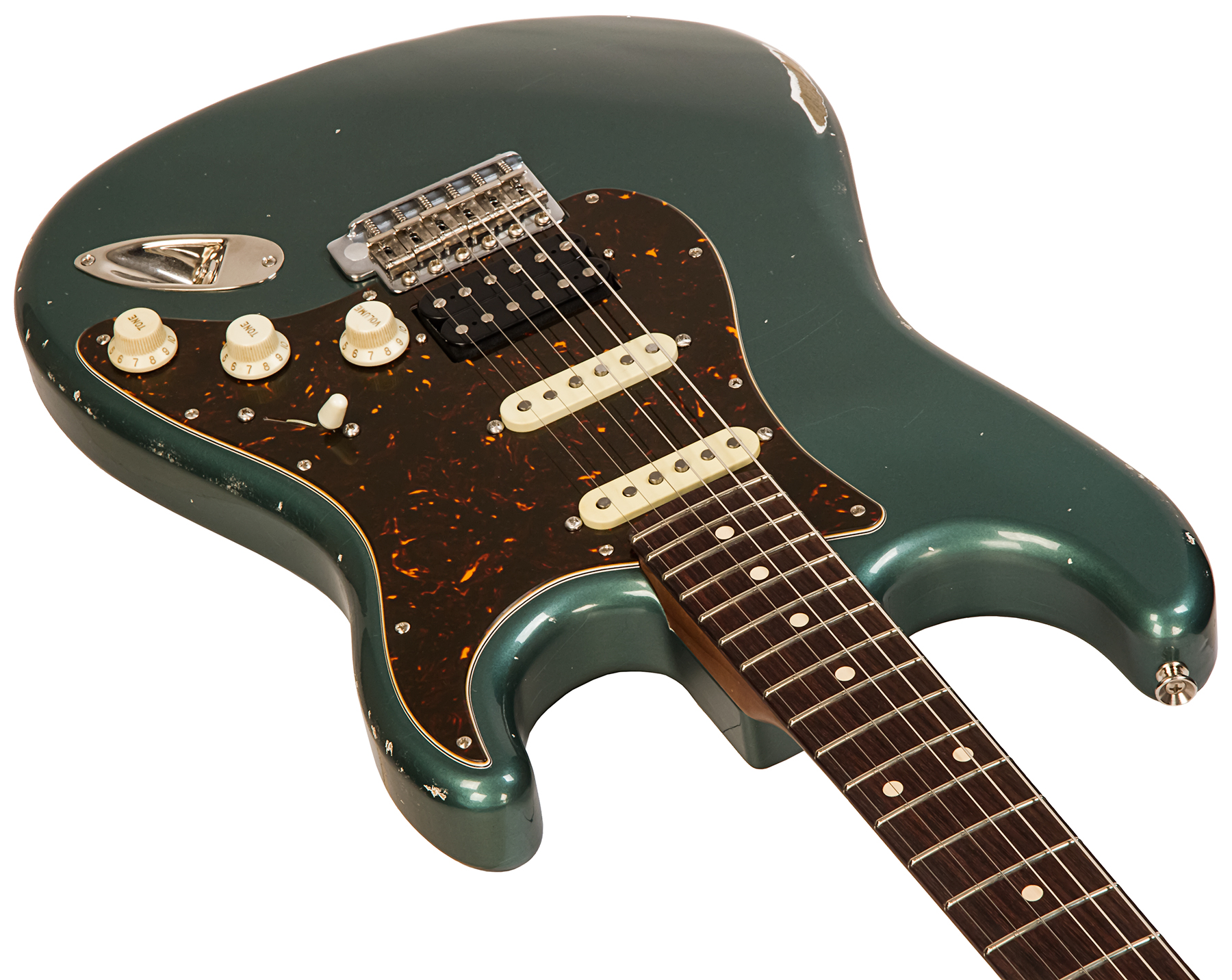 Xotic Xsc-2 Ash Calif. Class Hss Trem Rw #2094 - Medium Aging Sherwood Green - Guitare Électrique Forme Str - Variation 1