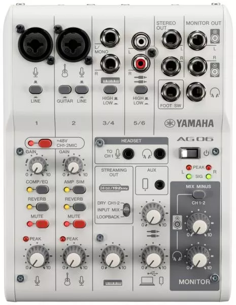 Table de mixage analogique Yamaha Ag06 Mk2 WH