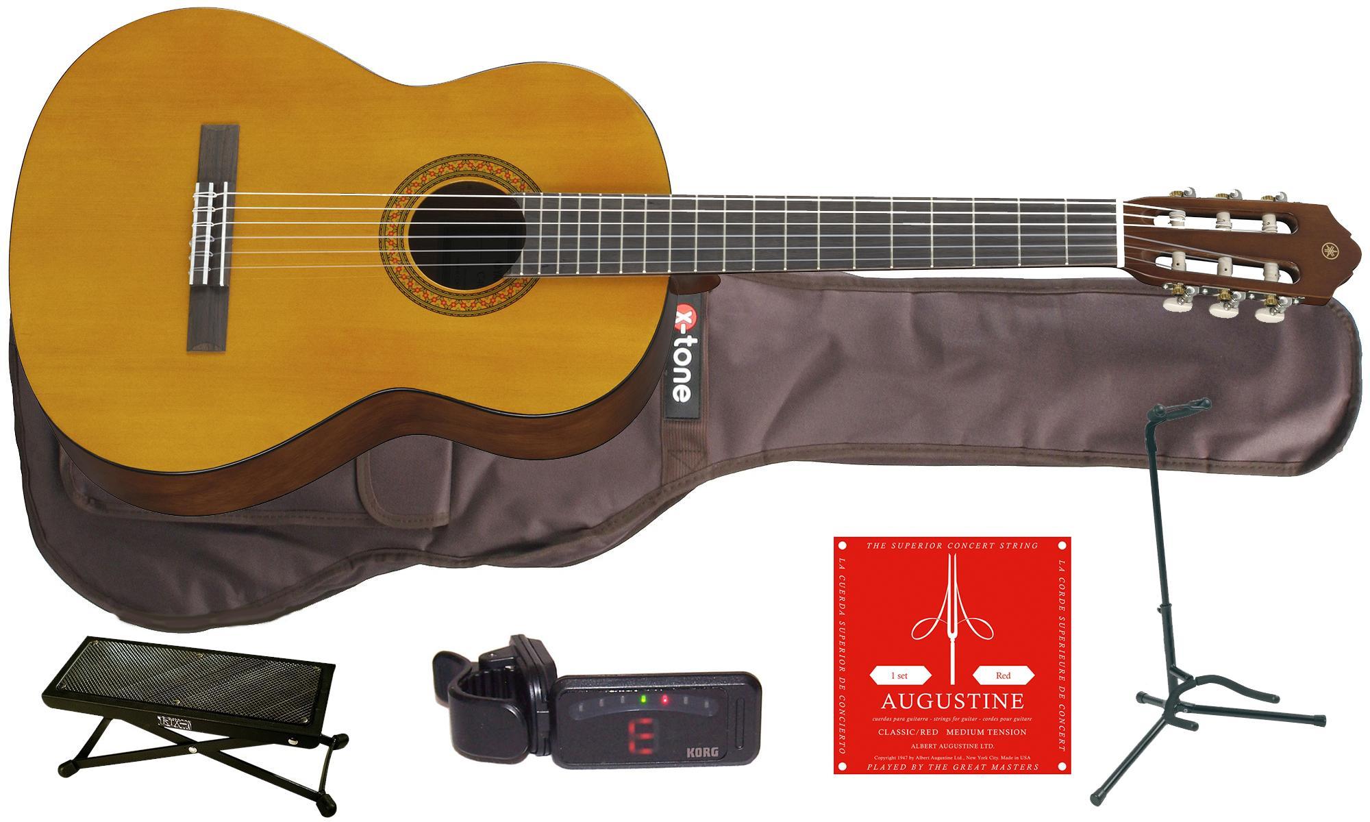 Pack guitare classique Yamaha C40II +Housse +Stand +Accordeur +Repose-pied - Natural