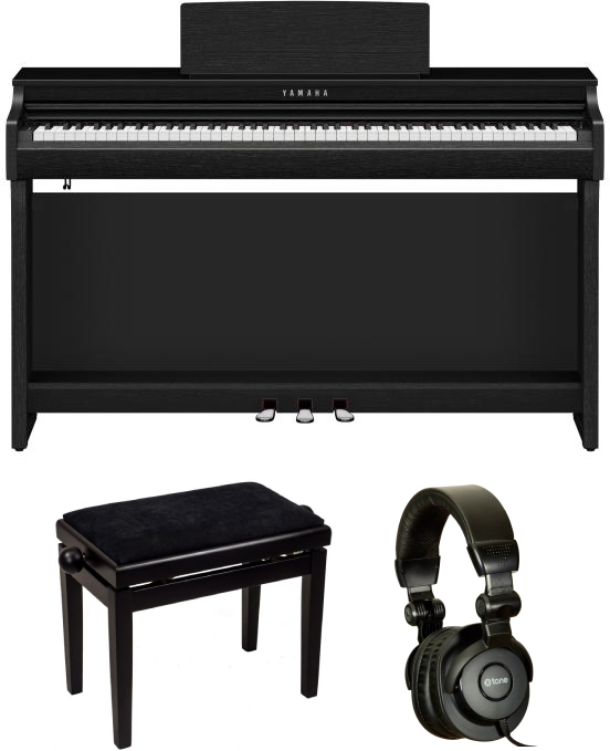 Yamaha Clp-825 + Banquette Noir Satin + Casque FermÉ - Noir - Pack Clavier - Main picture