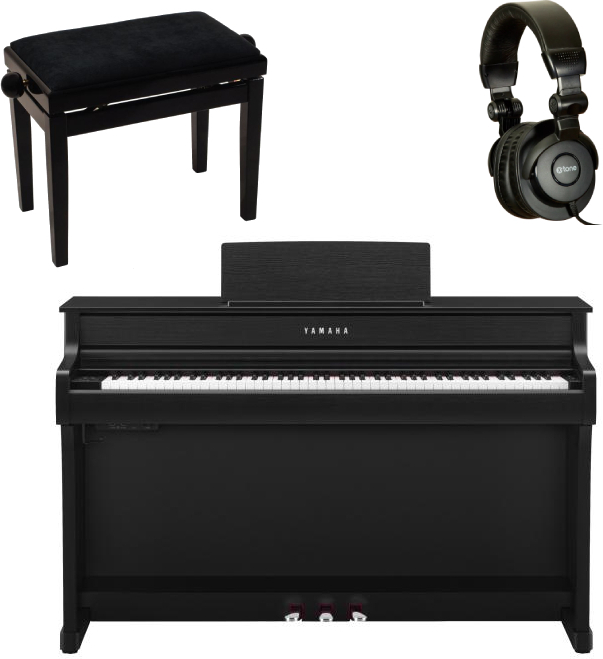 Yamaha Clp 835 + X-hp1 + Banquette X-tone - Laqu? Noir - Pack Clavier - Main picture