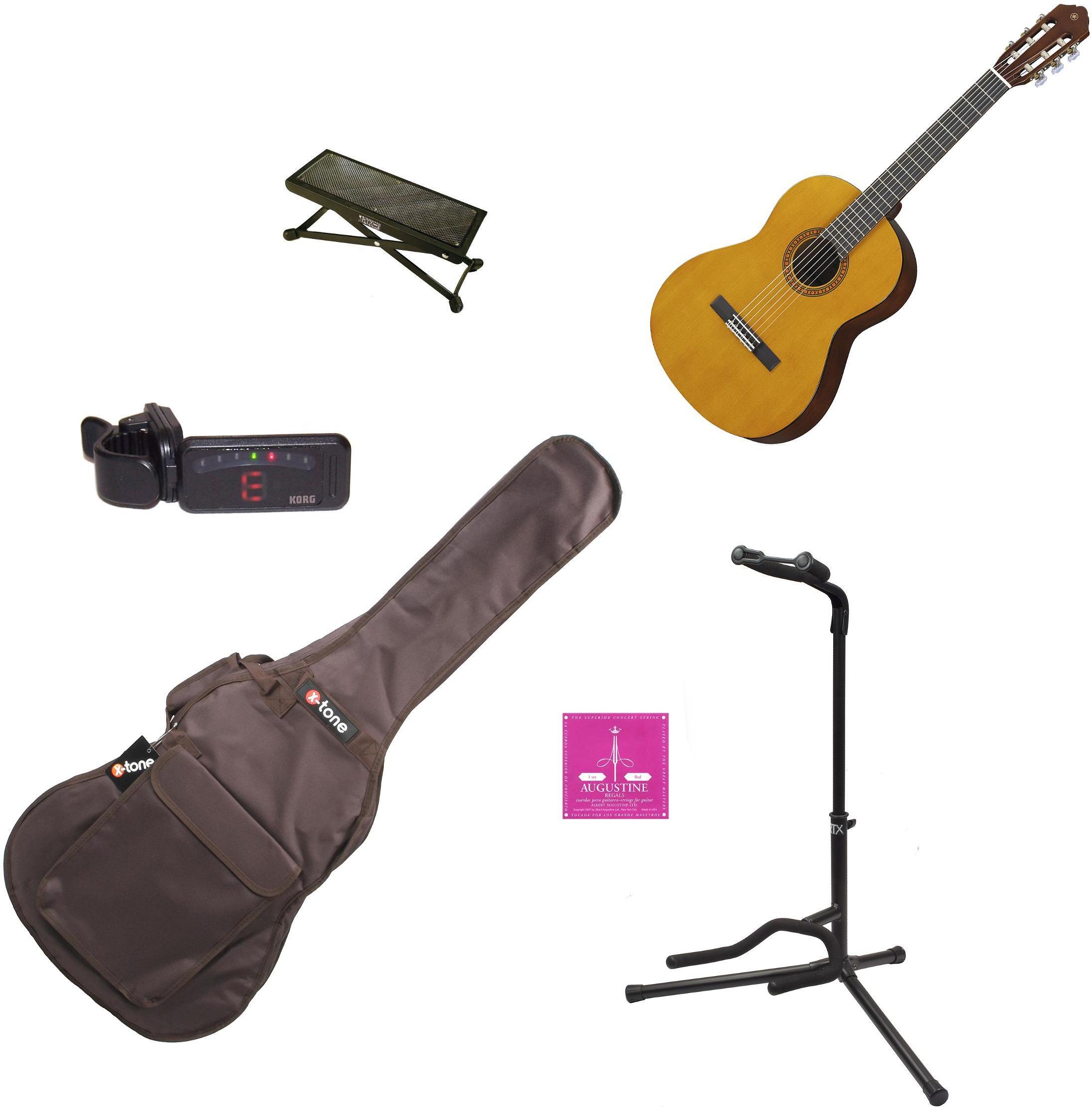Pack guitare classique Yamaha CS40 II +Housse +Stand +Accordeur +Repose-pied - Natural