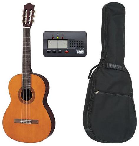 Pack guitare classique Yamaha GS102 1/2 natural + housse + accordeur - Natural
