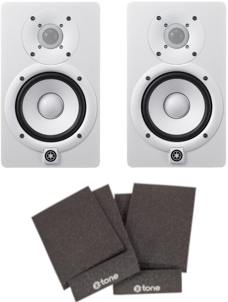 Pack home studio Yamaha HS5 White (la paire) + Mousses Isolantes Moniteurs (Paire)