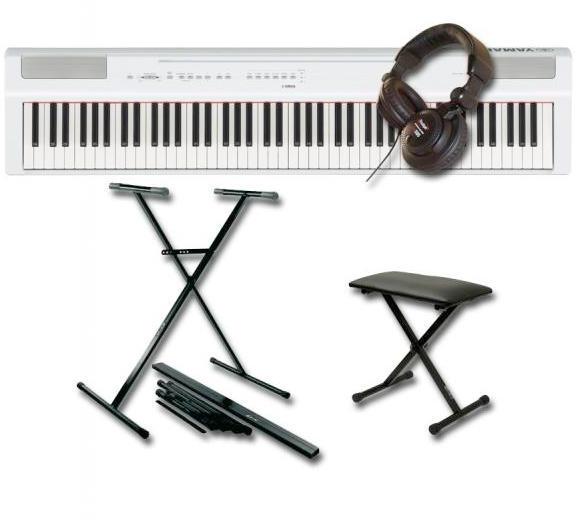 Pack clavier Yamaha P-125WH + stand en X + casque + banquette X