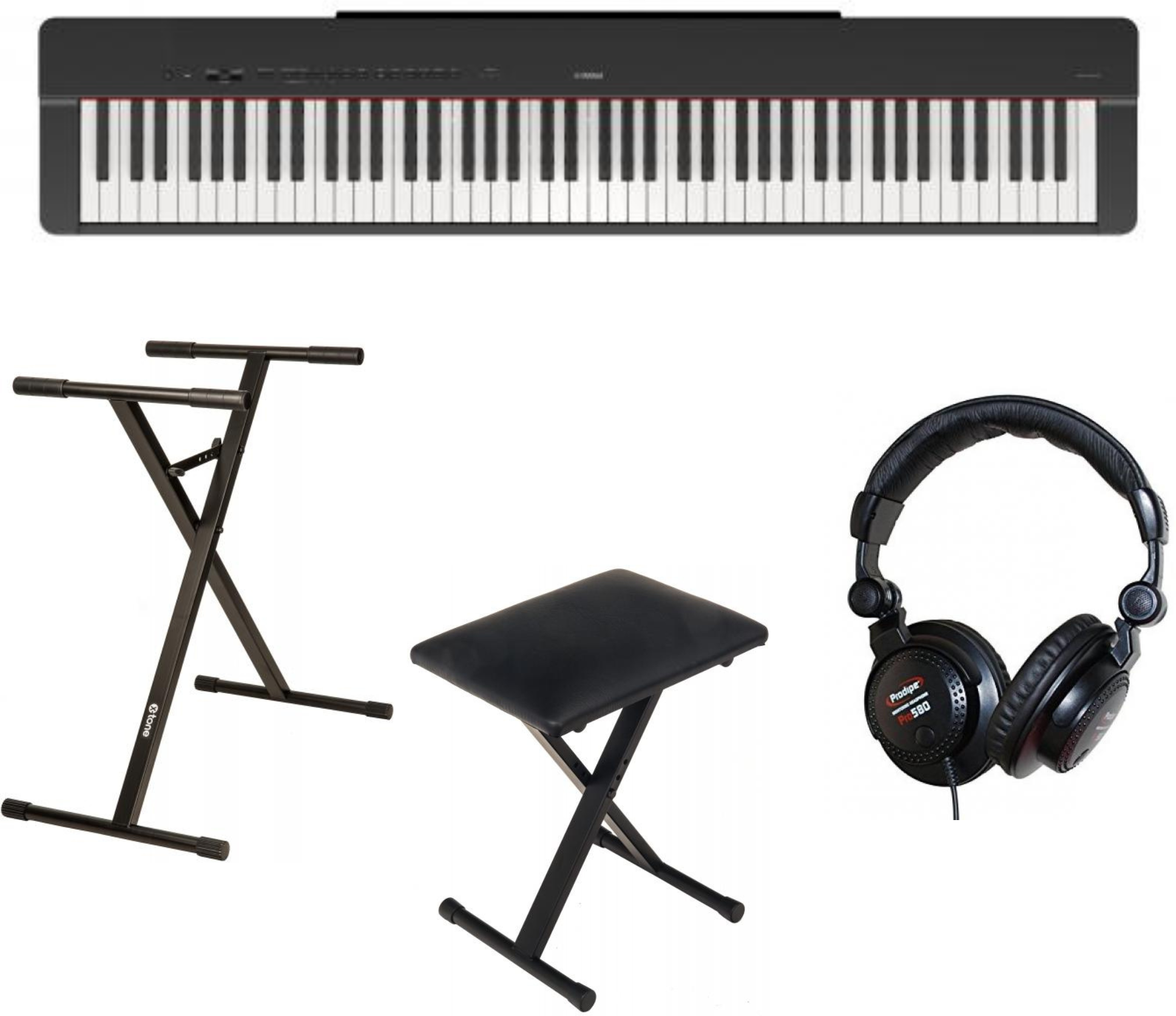 Yamaha P-225 Black  + Stand (xh 6102) + Banquette (xb 6150) + Casque (pro580) - Piano NumÉrique Portable - Main picture